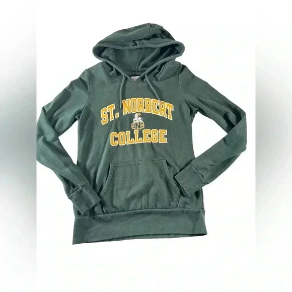 Vintage St Norbert College Champion Sweatshirt Small Green SNC Logo Sweater - Picture 1 of 10